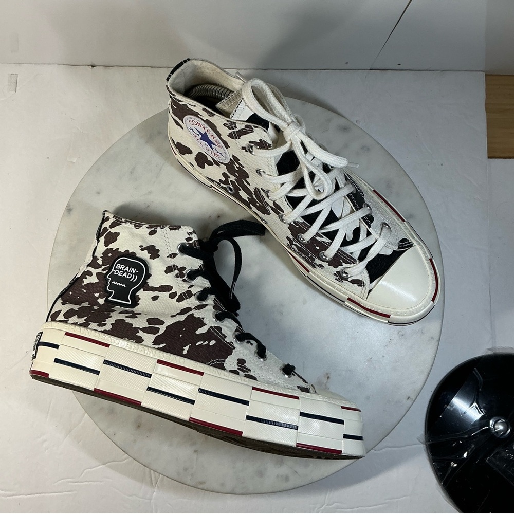 Converse X Brain Dead Women's Size 8 Cow Print High Top Chuck Taylor Sneaker